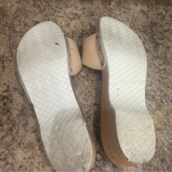 Dr. Scholl's Original Leather Wood Clog Slides Sandals Shoes Made in Italy Sz 10 - Picture 7 of 8